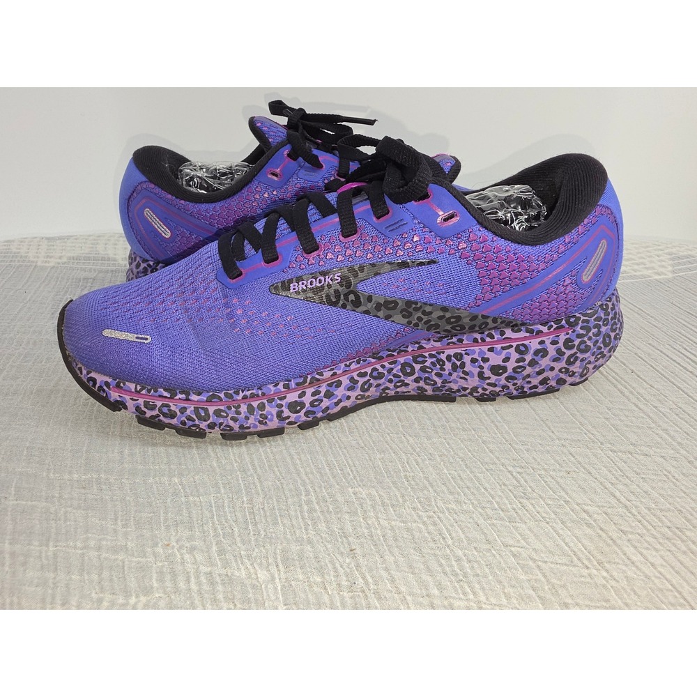 Brooks Ghost 14 Purple Leopard Print Running Shoes Womens 1203561B567 - Picture 6 of 9